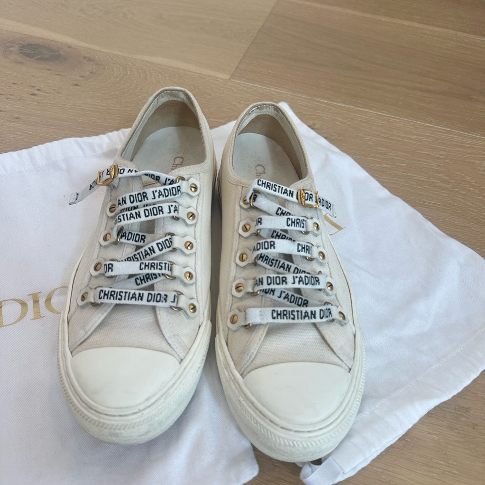 Christian Dior White Canvas Sneakers